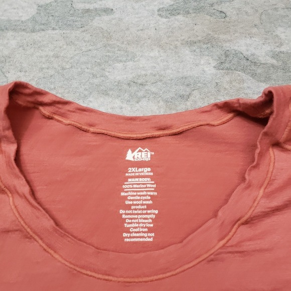 REI Co-op Shirt Mens 2XL Pink Salmon Merino Wool Pullover Long Sleeve - Picture 5 of 10
